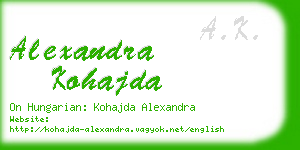 alexandra kohajda business card